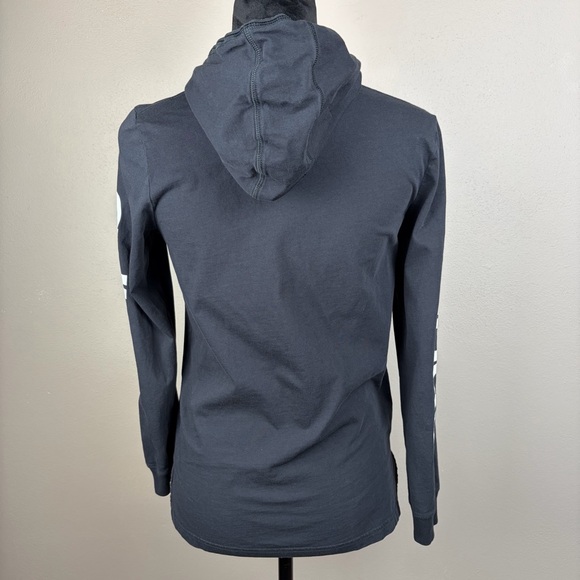 Adidas Boys Hooded Long Sleeve Tee 100% Cotton Black Logo Youth Size M (10/12) - Picture 6 of 14